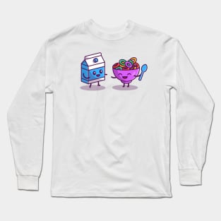 Happy Milk And Cereal Long Sleeve T-Shirt